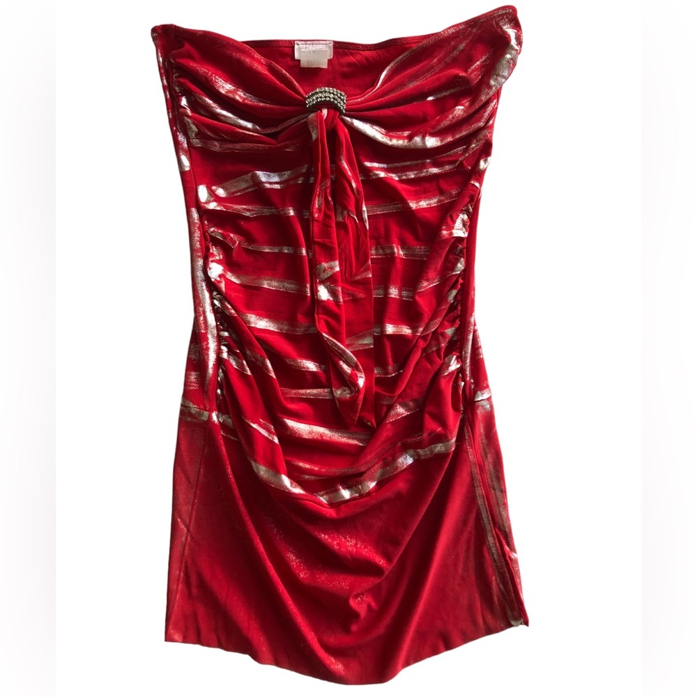 Demore Boutique Bodycon Clubwear Fitted Cocktail Strapless Mini Dress